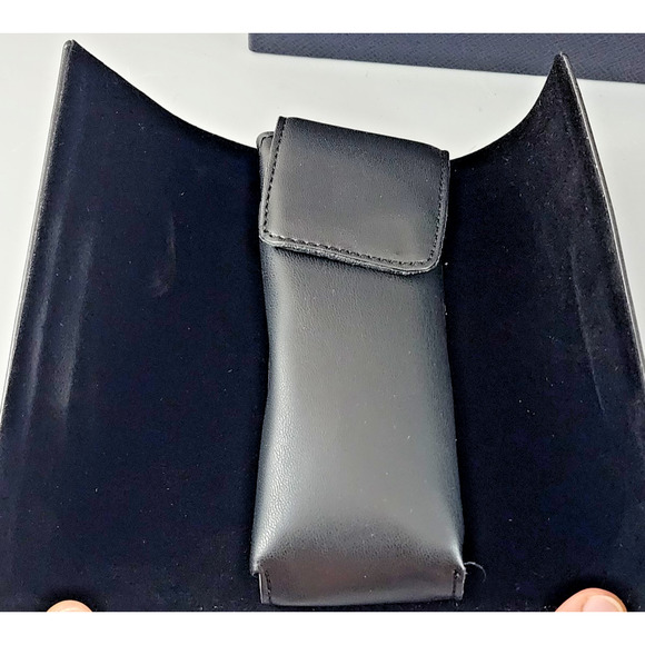 Prada Black Geometric Sunglasses PR11YS 1AB5S0 Dark Grey Lens Square Frame - Picture 6 of 7